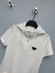 Short-Sleeve Half-Zip Hoodie