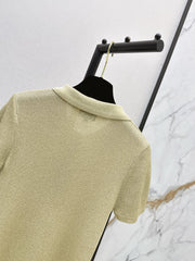 Short-Sleeve Top with Gold Lurex Yarn