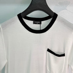 Contrast-Trim Short-Sleeve Top