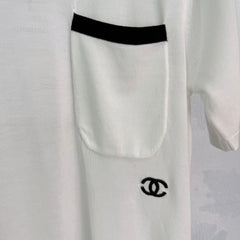 Contrast-Trim Short-Sleeve Top