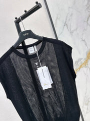 Patchwork Cutout Drop-Shoulder Knit Sweater