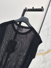 Patchwork Cutout Drop-Shoulder Knit Sweater
