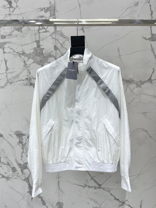 Stand-up Collar Color-Blocked Lightweight Jacket