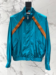 Stand-up Collar Color-Blocked Lightweight Jacket