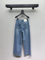 Wide-leg straight-leg jeans