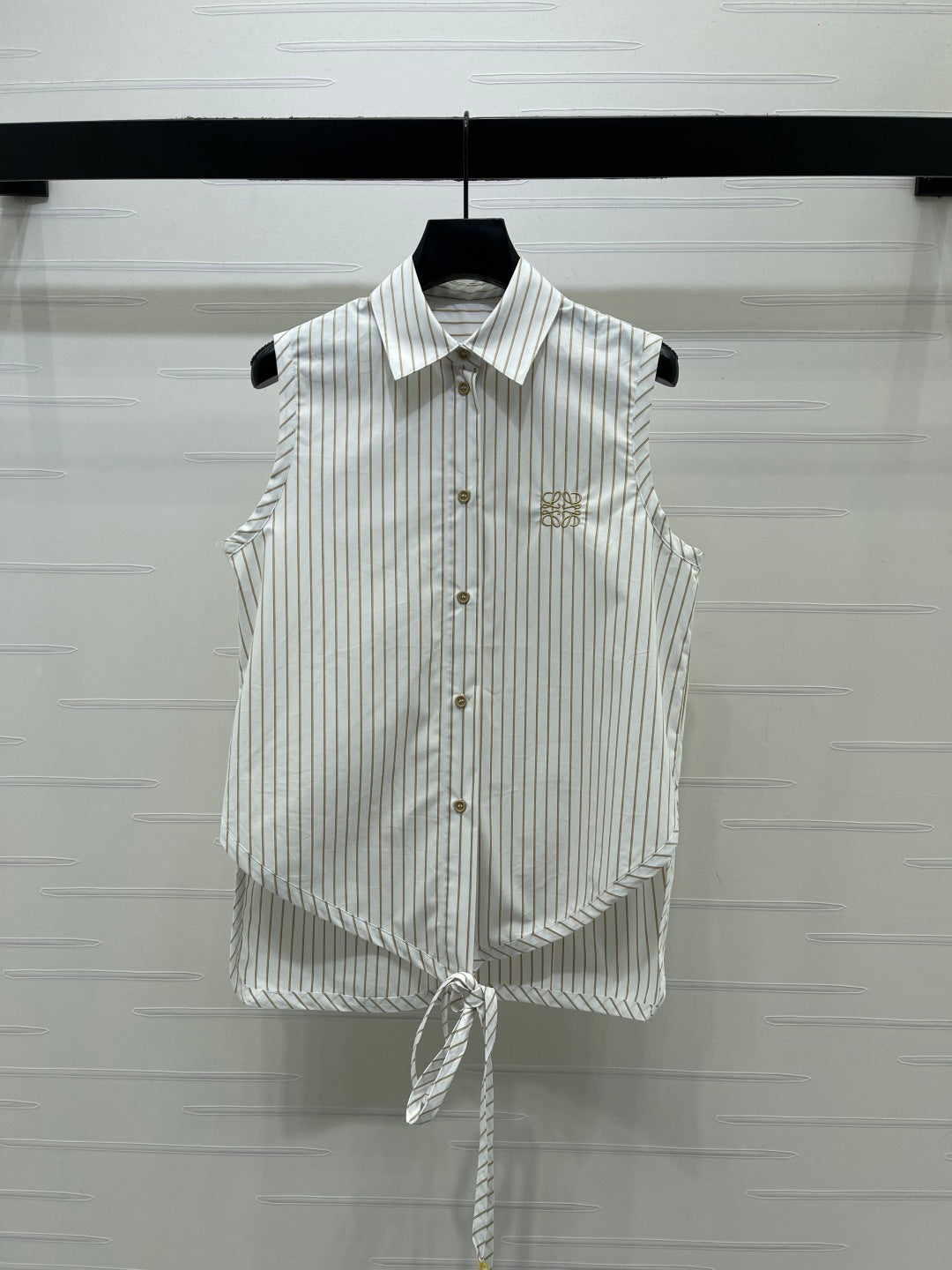 Striped Tie-front Shirt Vest