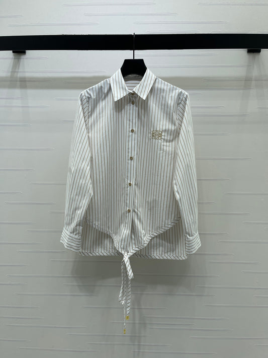 Striped Tie-Up Shirt