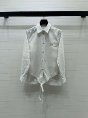 Striped Tie-Up Shirt