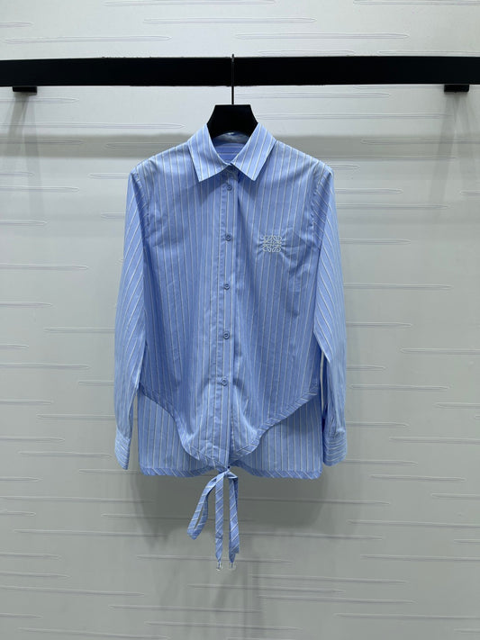 Striped Tie-Up Shirt