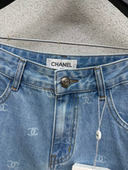 Light blue denim shorts