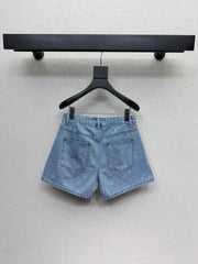 Light blue denim shorts