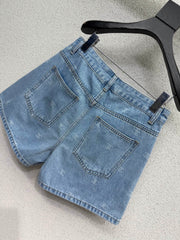 Light blue denim shorts