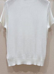 Hollow-out lace knit short-sleeved top