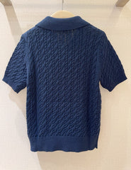 3D Cable Knit Polo Shirt