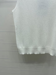 Sequined Crew Neck Knit vest