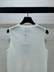 Sequined Crew Neck Knit vest