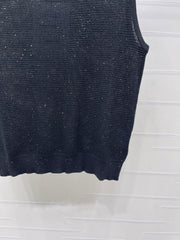 Sequined Crew Neck Knit vest