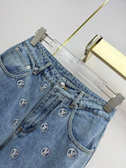 Back pocket rhinestone jeans