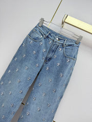 Back pocket rhinestone jeans