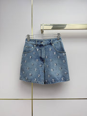 Heavy-duty letter sequin shorts