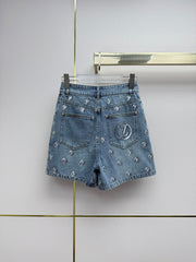 Heavy-duty letter sequin shorts