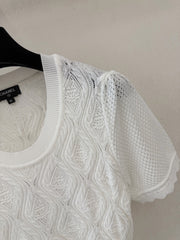 Ruffled round neck short sleeve