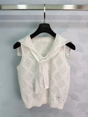 White knit vest