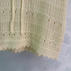 Off-white openwork knit short-sleeved top