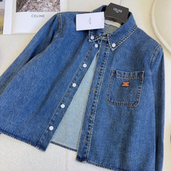 Denim cropped shirt