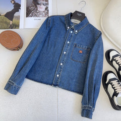 Denim cropped shirt