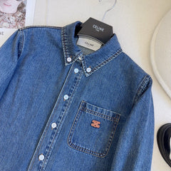 Denim cropped shirt