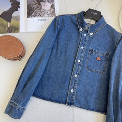 Denim cropped shirt