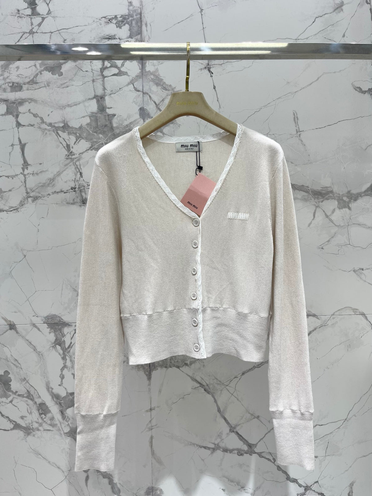Color-blocked Lace Knit Cardigan