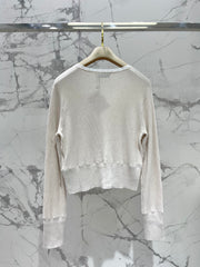 Color-blocked Lace Knit Cardigan