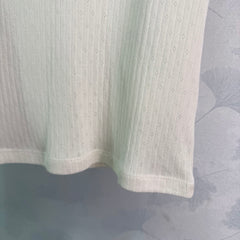 White Knit Short-Sleeve T-Shirt
