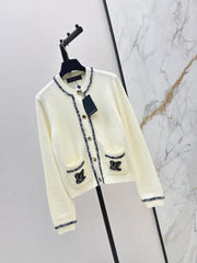 Navy-inspired knit cardigan