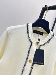 Navy-inspired knit cardigan
