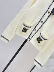 Navy-inspired knit cardigan