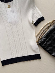 Navy-inspired knit cardigan
