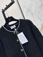 Color-blocked trim knit cardigan