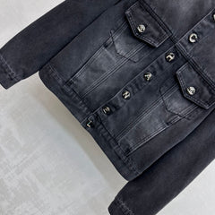 Letter Button Denim Jacket