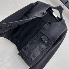 Letter Button Denim Jacket