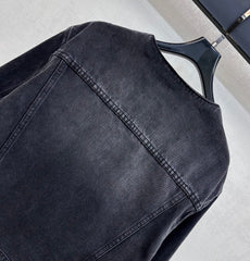 Letter Button Denim Jacket