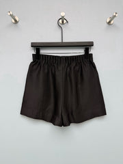 Satin Elastic Waist Embroidered Shorts