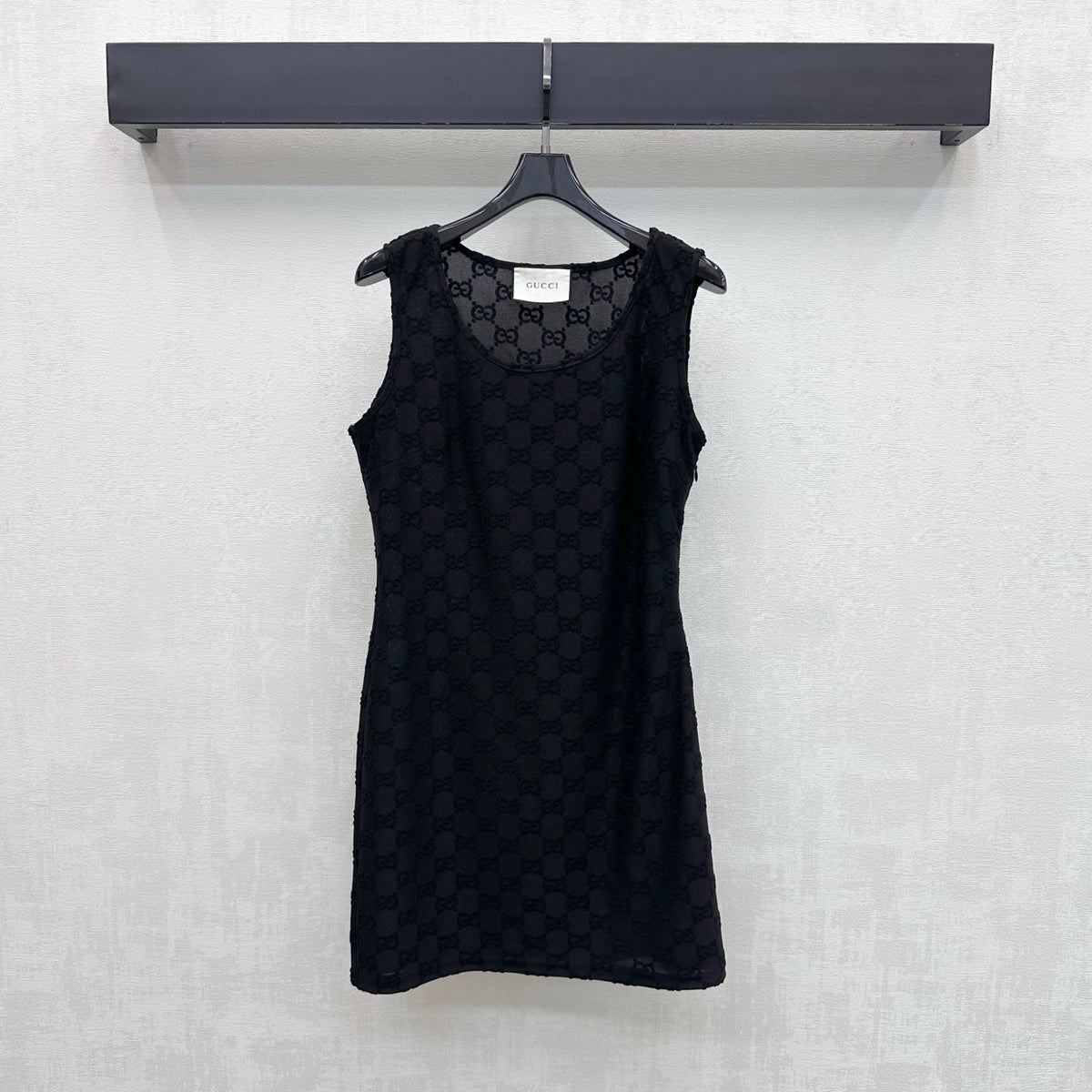 Jacquard Crew-Neck Sleeveless Dress