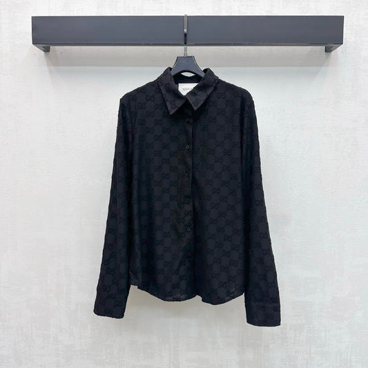 Jacquard Long-Sleeve Jacket with Collar