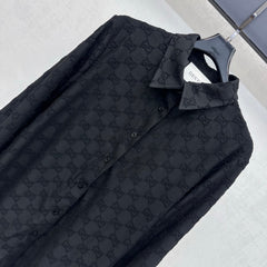 Jacquard Long-Sleeve Jacket with Collar