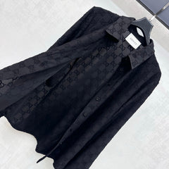 Jacquard Long-Sleeve Jacket with Collar