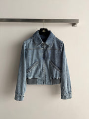 Chain-Embellished Denim Jacket