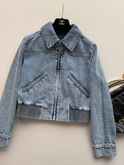 Chain-Embellished Denim Jacket